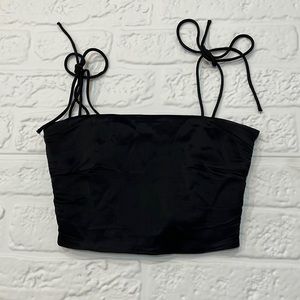 Zara Black Satin Tube Top